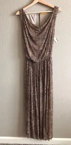 Alice + Olivia  cowl neck beaded maxi gown dress