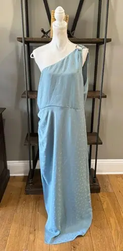 Favorite Daughter The Singles Table Asymmetric One Shoulder Dress Slate Blue 18