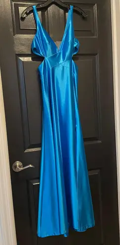 David's Bridal David’s Bridal Blue Satin A-Line Dress Size 4