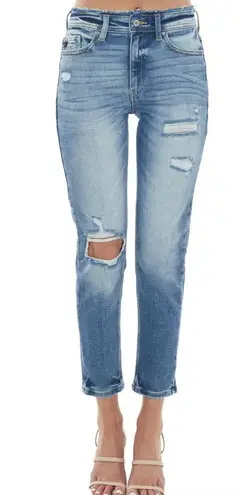 KanCan Jeans Medium Wash High Rise Relaxed Fit Jeans Sz 13/30 EUC Distressed