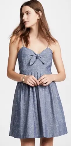 Madewell  Chambray Tie Front Cami Babydoll Dress 4 Sweetheart‎ neckline