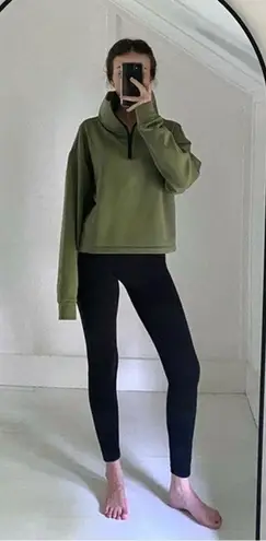 Dudley Stephens Dunning Quarter Zip Pullover in Power Stretch Army Green M $158 Size M