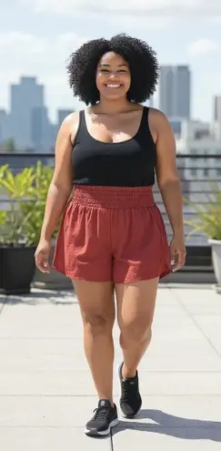 Zenana Outfitters Women's Deep Orange Workout Shorts