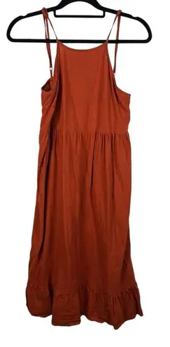Urban Renewal Sz Small Orange 100% Linen Sleeveless Babydoll Dress Boho Flowy