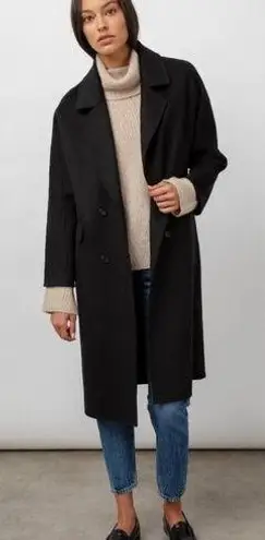 Rails Bristol Heavyweight Wool Blend Coat Double Breasted Black Women's XS