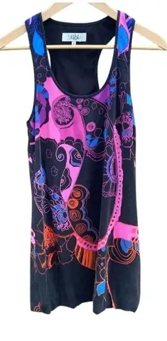 Tibi Women's Size 2 Multicolor Abstract Silk Shift Dress Sleeveless