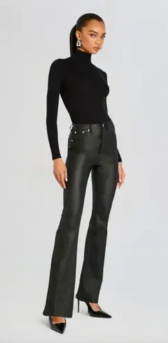 SER.O.YA Presely Coated Denim High Rise Flare Jean Coated Black Womens 26