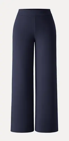 OGL Women's Cozy Warm High Rise Straight Leg Pull On Pants Pockets Navy XS New Blue