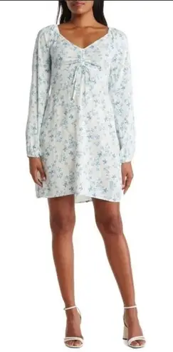 Bobeau Floral Bohemian Long Sleeve Ruched Women Medium Cottagecore fairy dress