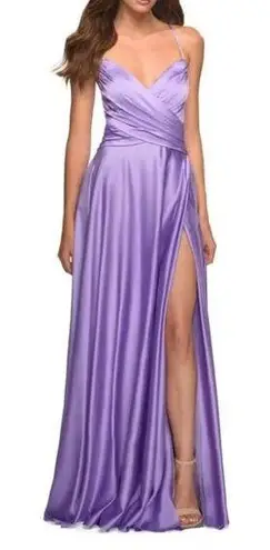 La Femme  Sleeveless Satin Gown in Lavender Size US 2