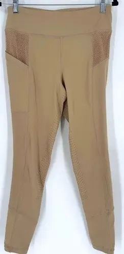 HR FARM Equestrian Silicone Gel Grip Horseback Riding Leggings Medium Tan