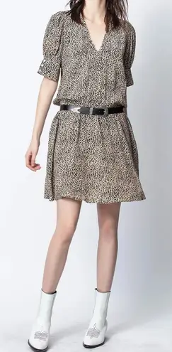 Zadig & Voltaire ZADIG & VOLTAIRE Womens SMALL Russel Print Leo Dress Leopard Cheetah Mini Dress