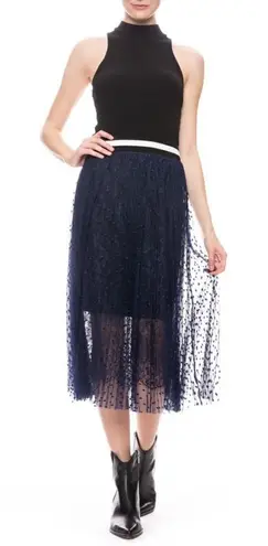 Loyd / Ford Palm Springs two layer mesh and silk skirt Blue Size 4