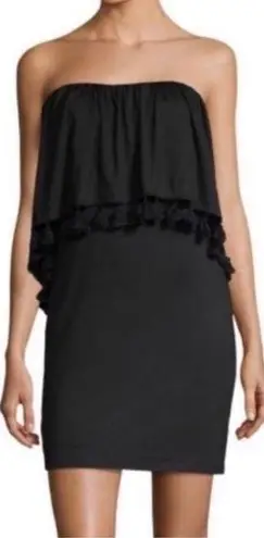 Trina Turk  Bumble Strapless Tassel Dress Black M