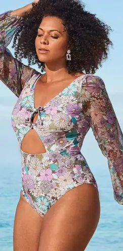 Swimsuit For All GabiFresh x Swimsuits for All Garden Dream Pink Floral Swimsuit Swimwear 18 G/H