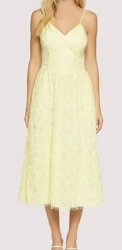 Lost + Wander $128 sunset in sicily yellow midi dress M