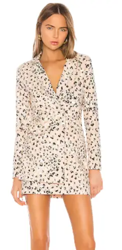 Camila Coelho Tan Leopard Print Gemma Blazer Dress Wrap Styling Women's XS