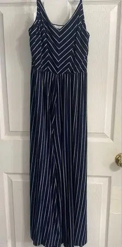Just For You Navy Striped Women's Jumpsuit