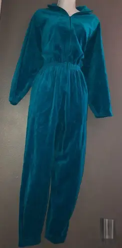 Vintage Blue California ROC  Velour Long Sleeve Jumpsuit Jumper Women’s Medium