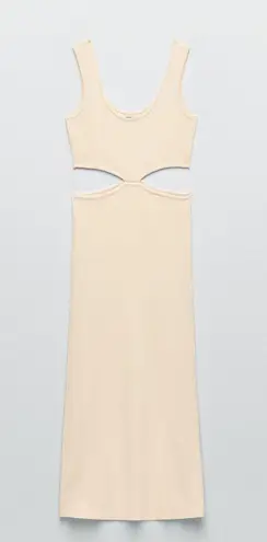 ZARA nwt ribbed knit cut out midi dress