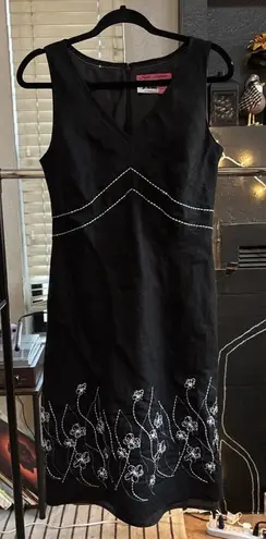 Nikki Valentine Irish Linen Black and White Embroidered A