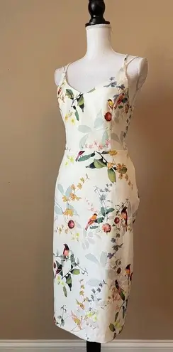 Oasis  | Cream Floral Midi Dress Sz 12