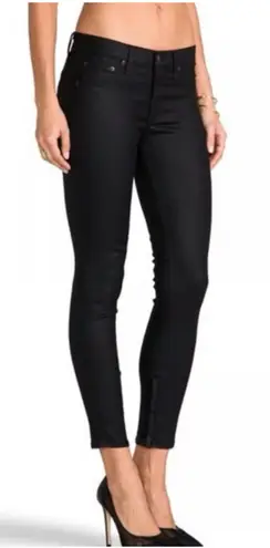Rag and Bone  Women’s Skinny Jeans Zipper Capri Moto Black Size 26 thumbnail 1