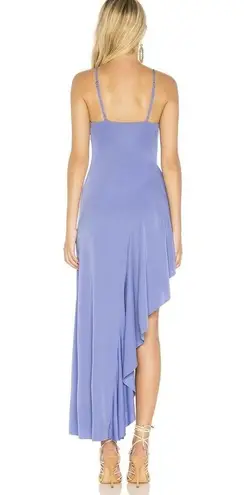 Majorelle  Ruffled Asymmetrical Maxi Slit Dress Purple V-Neck Formal Size M