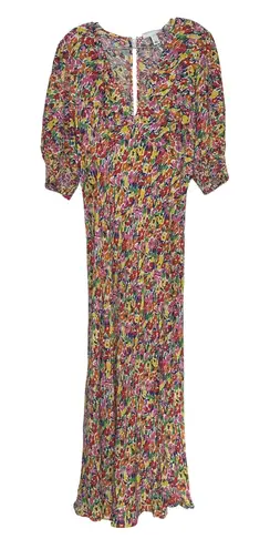 NWT Rixo Target Floral Maxi Dress Size 14 Pink Multi V Neck boho festival garden