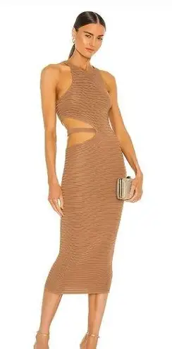 Michael Costello  x REVOLVE Athena Midi Dress in Mushroom