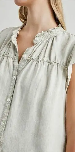 Rails Ruthie Top Sage Acid Wash Sz Medium Tencel/ Linen/ Ramie