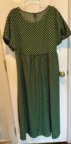 SheIn Emerald Green Polka Dot Maxi Dress