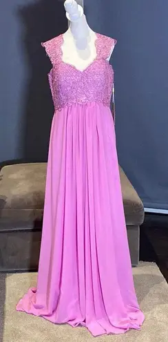 Women’s Lace & Chiffon Dress Empire Waist Corset Back Bridesmaid Size 12 NWT