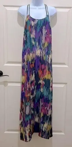 Akiko Multi Color Silk Racerback Maxi Dress