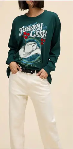 Daydreamer NWOT Johnny Cash The Fabulous Long Sleeve Merch Tee - Pine Green - L