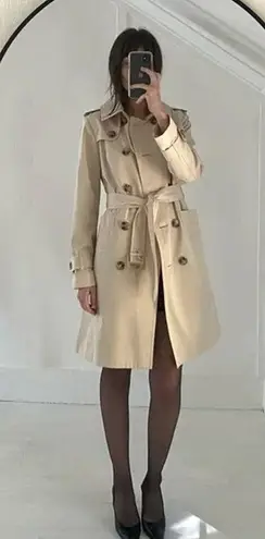 London Fog Double Breasted Trench Coat Size PXS Cream