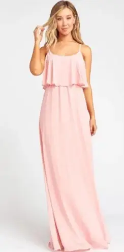 Show Me Your Mumu NWT  Caitlin Ruffle Maxi Dress in Rosebud Chiffon