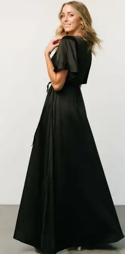 Baltic Born Vara Satin Maxi Wrap Dress Short Sleeve New Without Tags