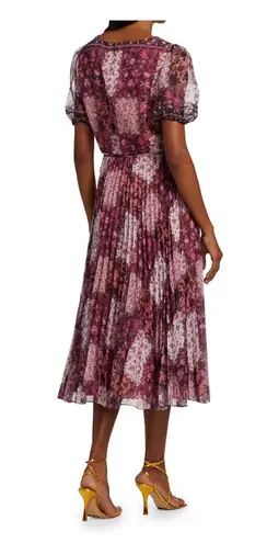 Notte Marchesa Floral Print Chiffon Midi Wrap Dress