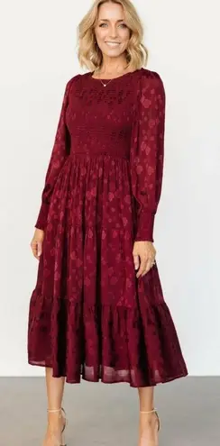 Baltic Born Stockholm Smocked Midi Dress Long Sleeve New Without Tags