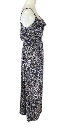 Eye Candy women's medium leopard print sleeveless stretchy maxi dress