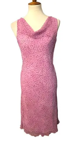 Hillard & Hanson Hillary & Hanson Barbie pink chiffon midi sleeveless dress