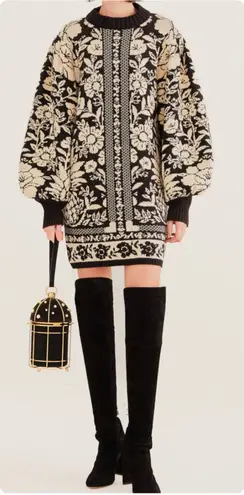 Farm Rio Pineapple Garden Mini Sweater Dress