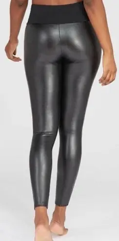 Assets by Spanx Black All Over Faux Leather Shaping Leggings Size 1X