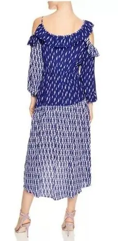 Sandro Lightning Bolt Bare Shoulder Crepe Midi Dress
Blue Kemila Size M