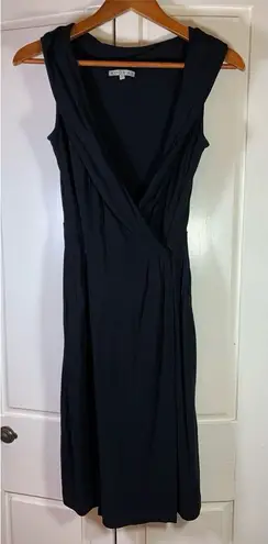 Kookai Wrap Midi Dress 1 Black Glam LBD Night Out Semi Formal Classic Witchy