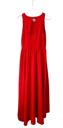 Hutch ANTHROPOLOGIE Asymmetric Red Maxi Dress Sz M