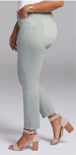 NYDJ Curves 360 Slim Straight Ankle Side Slit In Dessert Willow Size 26 Short - Image 1