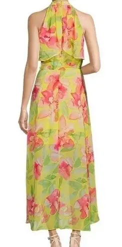 Eliza J NWOT Floral Halter Neck Popover High/Low Sleeveless Dress Size 2