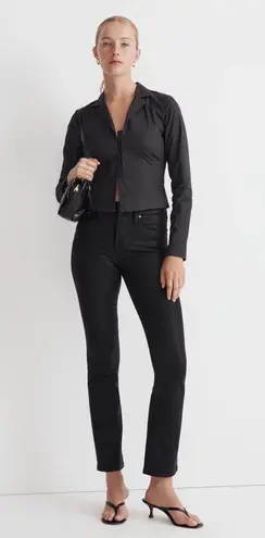 Madewell Mid Rise Kick Out Jean in True Black Coated 33